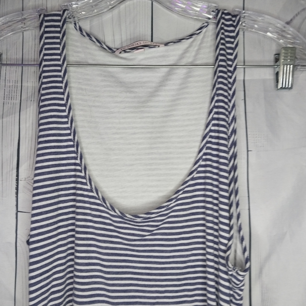 Victoria's Secret Striped Rouched Sides Sleeveless Maxi Dress